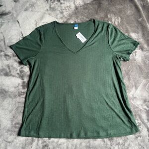 Old Navy Forest Green V-Neck Tee